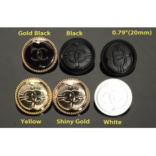 C20 - Paint Black Buttons Gold Topcoat Bead 0.78”(20mm)- c20