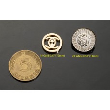 C28 - Gold CC Buttons Custom Fastener Sewing DIY 0.47"/0.55"(12mm/14mm) - C28