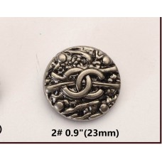 C21 - Vintage Silver Buttons Topcoat Bead Shirt Top Suit Sewing DIY Custom 0.9”(23mm)- c21-2#