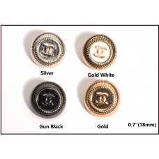 C22 - Gold Metal Buttons Custom Famous Brand Bead Luxury OverCoat Sewing DIY 0.7"(18mm)- c22