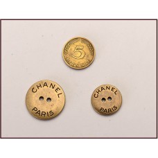 C23-3 -  Bronze Flat Buttons Bead Shirt Double Holes Bronze Sweart Sewing DIY Custom 0.67”(17mm)- c23-3