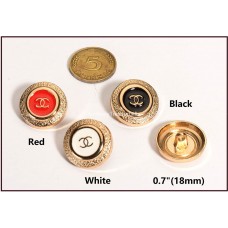 C24 - Gold Nameplate Buttons Custom Brand Bead Luxury OverCoat Sewing DIY 0.7"(18mm)- c24
