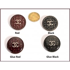 C49 - Dark Red Buttons Black Custom Transparent Brand Bead Luxury OverCoat Metal Sewing DIY 1"/0.7"(25mm/18mm)- c49