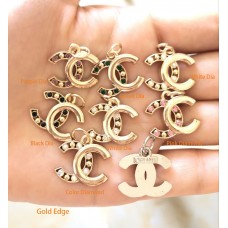 Cu173-1- Chanel Pendant Gold Edge Button Hollow Jewel CC Buttons Sewing Custom - 0.79"(20mm) -Cu173-1