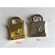 Cu105 - L Lock Buttons Ring Charm Silver Yellow 0.87"(22mm) cu105