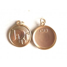 Cu109 - D Lock Buttons Ring Charm Gold 0.87"(22mm) cu109