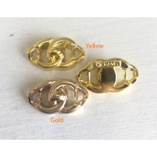 Cu147 - CC Charm Pendant Gold - 1"(26mm) cu147