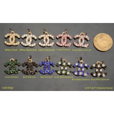 Cu19 - Jewel Hollow Charms Gold Edge -0.55"x0.7"(14mmx18mm) - cu19