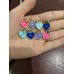 Cu199 - D Heart Charm Buttons Ring Silver Gold Edge 0.79"(20mm) cu199