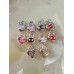 Cu200 -  Heart Charm Buttons Ring Silver Gold Edge Pendant  0.59"(15mm) cu200