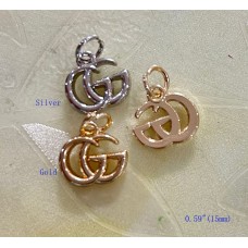 Cu211 - GC Charm Gucci Buttons Ring  0.59"(15mm) cu211