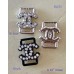 Cu213 - CC Pendant Jewel Silver Buttons Pearl Luxury Jewelry Sewing  Two Holes - 0.63"(16mm) - cu213