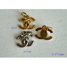 CC Pendant Chanel Charm Mini Tag Sewing Accessory - 0.5"(13mm) - cu218