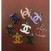Cu24-2 - Hollow Chanel Charm Chanel Buttons Ring Silver Edge  0.7"(18mm) cu24-2