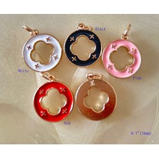 LV Charm Pendant LV Round Buttons Louis Vuitton Ring Gold Edge  0.7"(18mm) cu248