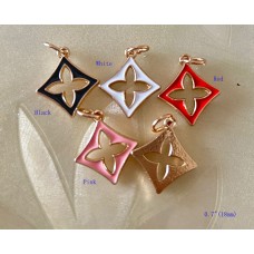 LV Charm Pendant LV Round Buttons Louis Vuitton Ring Gold Edge  0.7"(18mm) cu249