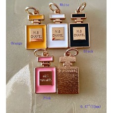 Chanel Charm N 5 Chanel Pendant Round Buttons CC Ring Gold Edge  0.47"(12mm) cu251