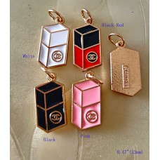 Chanel Charm Chanel Pendant Double C Buttons CC Ring Gold Edge  0.47"(12mm) cu254