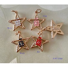 Chanel Charm Chanel Pendant Start Buttons CC Ring Gold Edge  0.83"(21mm) cu255