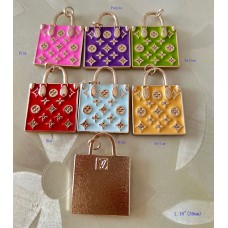 LV Pendant Louis Vuitton Charm Buttons Luxury Square Gold Edge - 1.18"(30mm) - cu256