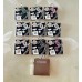 CC Pendant Chanel Charm Square Buttons Diamond Luxury Jewelry Black Silver Edge - 1"(25mm) - cu262