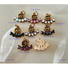 GG Pendant Gucci Charm Heart Buttons Diamond Luxury Jewelry Bronze Edge - 0.79"(20mm) - cu274