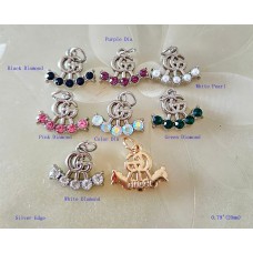 GG Pendant Gucci Charm Heart Buttons Diamond Luxury Jewelry Silver Edge - 0.79"(20mm) - cu276
