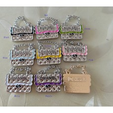 Chanel Pendant CC Charm Bag  Button  Luxury Silver Edge - 1.18"(30mm) - cu278