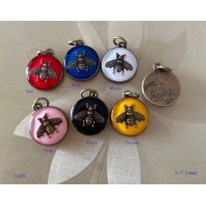 Gucci Pendant GC Charm Bee Button Luxury Round Bronze Edge - 0.7"(18mm) - cu289