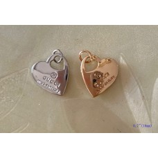 GC Charm Pendant Gucci Buttons Louis Vuitton Ring Silver Gold Edge 0.7"(18mm) cu291