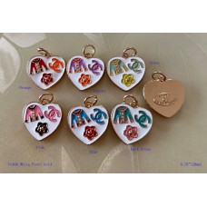 CC Pendant Chanel Charm Buttons Luxury Heart White Pearl Jewelry  Gold Edge - 0.79"(20mm) - cu300