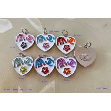 CC Pendant Chanel Charm Buttons Luxury Heart White Pearl Jewelry Silver Edge - 0.79"(20mm) - cu303