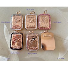 Chanel Pendant CC Charm Buttons Diamond Luxury Jewelry  Gold Edge - 0.79"x1.14"(20mmx29mm) - cu312