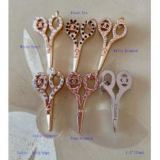 Chanel Pendant CC Charm Scissors Buttons Diamond Luxury Jewelry Gold Edge - 0.7"x1.3"(18mmx33mm) - cu315