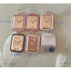 Chanel Pendant CC Charm Buttons Diamond Luxury Jewelry Gold Edge - 0.79"x1.14"(20mmx29mm) - cu316