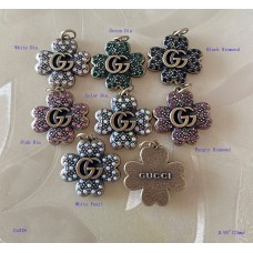 GG Pendant Gucci Charm Heart Buttons Diamond Luxury Jewelry Bronze Edge - 0.95"(24mm) - cu318