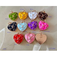 LV Charm Pendant Louis Vuitton Heart Buttons Ring Gold Edge 0.79"(20mm) cu330