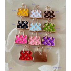 LV Charm Pendant Louis Vuitton Bag Buttons Ring Gold Edge 1"x1.02"(25mmx26mm) cu331