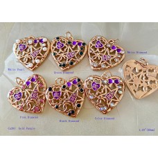 Chanel Pendant CC Charm Herat Buttons Diamond Luxury Jewelry Purple Gold Silver Edge -1.18"(30mm) - cu391