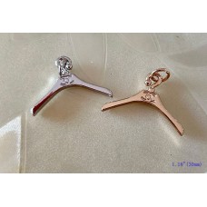 CC Charm Pendant Chanel Hanger Buttons Long Ring Silver Gold Edge 1.18"(130mm) cu405
