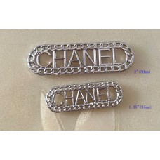 Cu407 - Silver Plate Buttons Chanel Charm 1.38"/2"(35mm/50mm) cu407