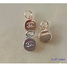 CC Charm Pendant Chanel Hanger Buttons Round Ring Silver Gold Edge 0.39"(10mm) cu408