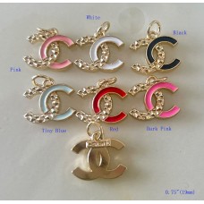 Color Button Charm Pendant CC Buttons Sewing Custom Gold Edge - 0.75"(19mm) - cu412