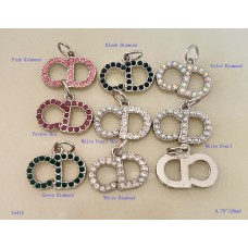 CD Pendant Charm Buttons Diamond Luxury Jewelry Silver Edge - 0.79"(20mm) - cu415