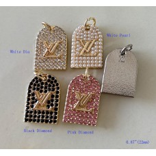 LV Button Charm Pendant Buttons Diamond Sewing Custom Gold Edge - 0.87"(22mm) - cu420