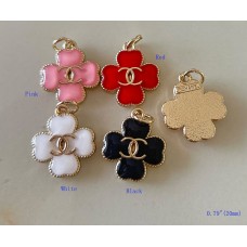 Chanel Button Charm Pendant CC Buttons Sewing Custom Gold Edge - 0.79"(20mm) - cu422