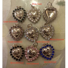 cu52 - GG Jewelry Charm Heart Gold Edge 0.79"(20mm) - cu52