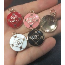 Cu57- Grid Round Buttons Ring Charm 0.79"(20mm) cu57