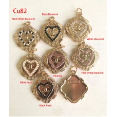 Cu82-1-  Charms Jewel Buttons Gold Edge - 0.79"(20mm) - cu82-1