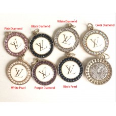 Cu92-2-L Gold Edge Charms  Jewel Round Ring White Buttons - 0.79"(20mm) - cu92-2